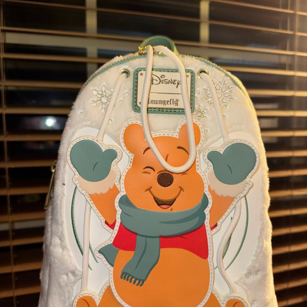 Loungefly White Orange Green Winnie the Pooh Holiday Mini Backpack